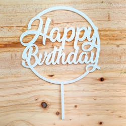 TOPPER HAPPY BIRTHDAY BLANCO D150 +70mm